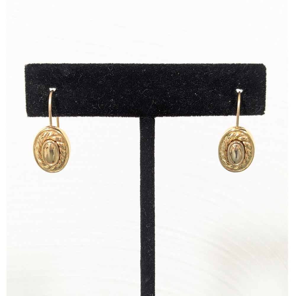 Napier Gold Tone Oval Drop Dangle Earrings‎ Classic